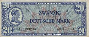 Germany, Bank Deutcher Länder, 20 Mark ND, Ros. 247, stamped B for circulation in West-Berlin