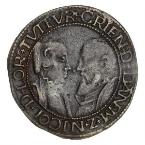 LorraineLothringen, token, 1550, Christina and Nicolas as guardians of Charles III of Lorraine, 3.64 g, 28 mm