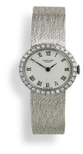 Favre Leuba Diamant damearmbåndsur af 18 kt. hvidguld. Mekanisk værk med manuelt optræk. 1960-70erne.