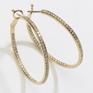 Reeslev Et par diamantørestikker af 14 kt. guld Hoops of Love hver prydet med talrige brillantslebne diamanter. L. 4 cm. Original æske medfølger. Ca. 2008.