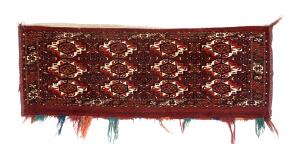 Antik Tekke torba, Turkmenien. Sjælden fin torba med 12 güls. Flot stand. 19. årh.s midte. 128 x 44.
