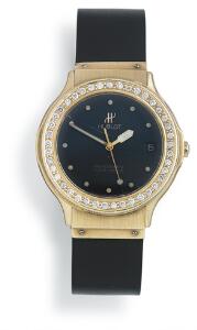 Hublot Diamant damearmbåndsur af 18 kt. guld. Model Classique. Automatisk værk med dato. 1980-90.