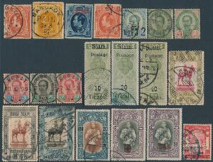 Thailand. Siam 1883-1932 Good older collection collection on albumpages including many better and scarce stamps, high values and complete sets. Please inspect