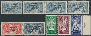 1922-1975. Small stockbook with mostly unmounted mint stamps and sets including 5 copies of 10 Sh. blue. Please inspect