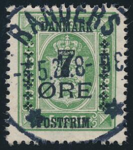 1926. 75 øre, grøn. LUXUS mærke med perfekt retvendt stempel RANDERS 7.5.27. Et meget sjældent mærke i denne kvalitet