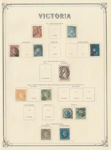 Australia, Victoria. 1850-1908. Older collection on albumpages with many better stamps and high values. Please inspect