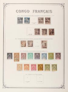 French Congo. 1891-1986. Mostly unused collection in a large album with many better stampssets some varieties. Please inspect