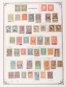 Uruguay. 1859-1980. Older, mostly unused collection in a large album with better classic, complete sets and many varieties, imperf. stamps, inverted overprints