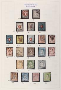 1843-2007. Fine used collection in 2 binders incl. several better early issues e.g. 6 rp. Zürich with certificate and different Rayon issues.