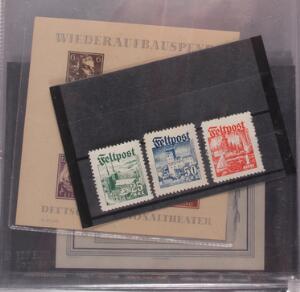 Album with better stamps from Germany including Fieldpost-set Danish legion, better minisheets, Switzerland with better Pax 1945, Denmark, Faroe Islan