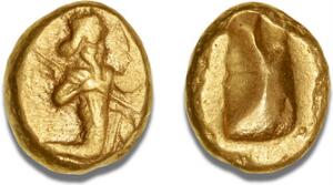 Achaemenid kingdom of Persia, Dareios I - Xerxes II, Au-Daric, c. 485 - 420 BC, SNG Berry 1447, F 458, Carradice Type IIIb
