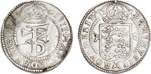 4 mark  krone 1653, H 95A, Aagaard 31.1, pudset, monteringsspor på advers, særdeles sjælden