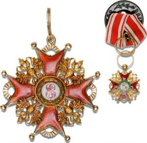 Russia, Order of St. Stanislas, 3rd Class neck badge, 1908 - 1917 by Eduard of St. Petersburg