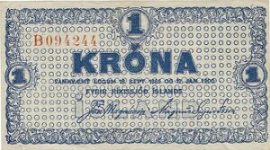 1 kr u. år 1925, nr. B 094244, Sieg 27B, Pick 18c