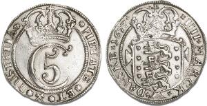 Glückstadt, 4 mark  krone 1673, H 121