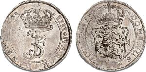 4 mark  krone 1667, H 116, Aagaard 86.18, ridser samt blanketfejl, særdeles sjælden