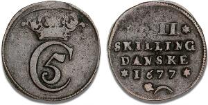 4 skilling 1677 Grenailletype, Christiania, NM 126, H 53