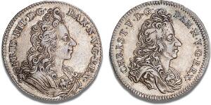 Sølvafslag af tronskiftedukat u. år 1699, H 2, S 5b