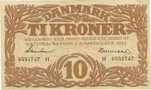 10 kr 1935 H, nr. 6551747, Svendsen  Hannibal, Sieg 104, DOP 119, Pick 26