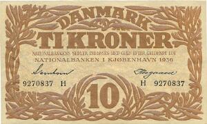 10 kr 1936 H, nr. 9270837, Svendsen  Heegaard, Sieg 104, DOP 119, Pick 26