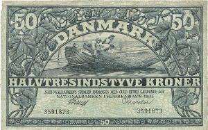 50 kr 1933, nr. 3591873, V. Lange  Sander, Sieg 107, DOP 120, Pick 27
