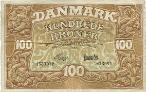 100 kr 1930, nr. 1633952, V. Lange  Clemmentsen, Sieg 110, DOP 121, Pick 28