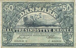 50 kr 1938 C, nr. 0352830, Svendsen  Hellerung, Sieg 108, DOP 125, Pick 32