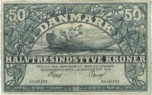 50 kr 1919, Nr. 5540391, V. Lange  Bang, Sieg 106, DOP 115, Pick 22