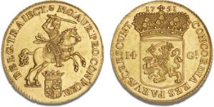 Utrecht, 14 Gulden golden rider 1751, Delmonte 970, F 288