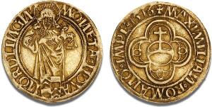 Nördlingen, Maximilian I, 1493 - 1519, Goldgulden 1516, Herzfelder 73, F 1795