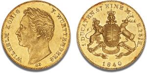 Württemberg, Wilhelm I, 1816 - 1864, Ducat 1840, F 3611, J 73a, AKS 60