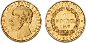 Hannover, Georg V, 1851 - 1866, Vereinskrone 1866 B, DS 117, F 1183, Schl. 437