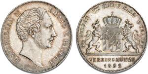 Bayern, Maximilian II. Joseph, 1848-1864, Double Thaler 1852, Jaeger 85