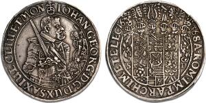 Sachsen-Albertine, Johan Georg I, 1611-1656, Reichsthaler 1636, Dresden, Dav. 7601
