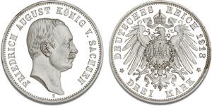 Sachsen, 3 Mark 1913E, KM 1267, small spots on obverse