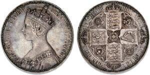 Victoria, 1837 - 1901, Gothic crown 1847 UNDECIMO, S 3883, ESC 288