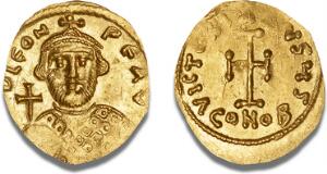 Leontius, 695 - 698 AD, Au-Tremissis, Constantinople, DOC 4, MIB 5, S 1333