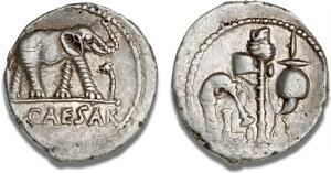 Julius Caesar, died 44 BC, Denarius, c. 49 - 48 BC, Military mint travelling with Caesar, Cr 4431, Syd 1006, Babelon 9 Julia