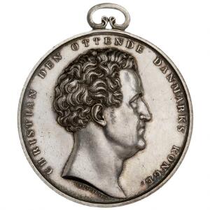 Druknendes redning, fortjenstmedaille, u. år, B 184, 47 mm, 59 g, tildelt Peter Alberg indgraveret i kant
