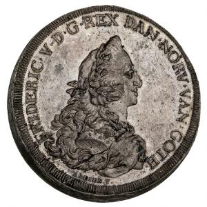 Asiatisk Compagnis skuemønt, 1749, tinafslag, G 437, 42,5 mm, 20 g, kant partielt bearbejdet - pænt eksemplar for typen