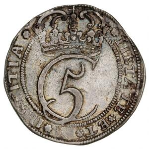 Glückstadt, 4 mark  krone 1672, H 121, kant med lille blanketfejl