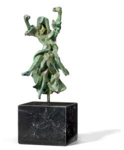 Salvador Dali Carmen - Castanets. Stemplet Dali, Scan 159300. Grøn patineret bronze på granitsokkel. Samlet H. 25.
