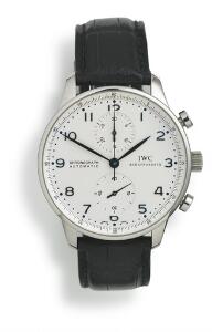 IWC Herrearmbåndsur af stål. Model Portuguese, ref 3714-17. Automatisk kronografværk. 2008.