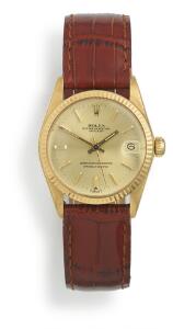 Rolex Damearmbåndsur af 18 kt. guld. Model Datejust, ref. 6827. Chronometer certificeret automatisk værk med dato. Ca. 1979.