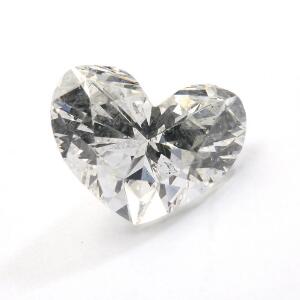 Uindfattet brillantslebet hjerteformet diamant på ca. 2.58 ct. Farve Wesselton H. Klarhed SI. DPL certifikat medfølger. 2012.