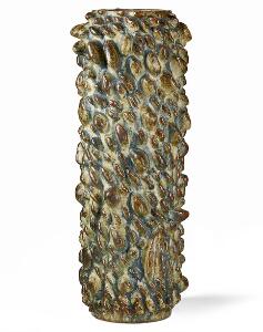 Axel Salto Monumental vase af stentøj modelleret i spirende stil. Dekoreret med sungglasur. Sign. Salto, 21688. Kgl. P. Udført 1965. H. 71.