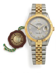 Rolex Herrearmbåndsur af guld og stål. Model DateJust Turn-O-Graph, ref. 16263. Chronometer certificeret automatisk værk med dato.