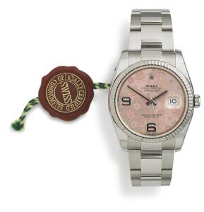 Rolex Damearmbåndsur af stål. Model DateJust. Chronometer certificeret automatisk værk med dato.