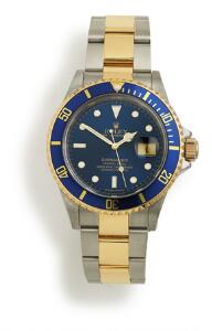 Rolex Herrearmbåndsur af guld og stål. Model Submariner, ref. 16613. Chronometer certificeret automatisk værk med dato. 2009.