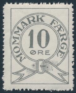 Dampskibsmærke. 1922. Mommark Færge, 10 øre, grå. Meget sjældent mærke i fin postfrisk kvalitet